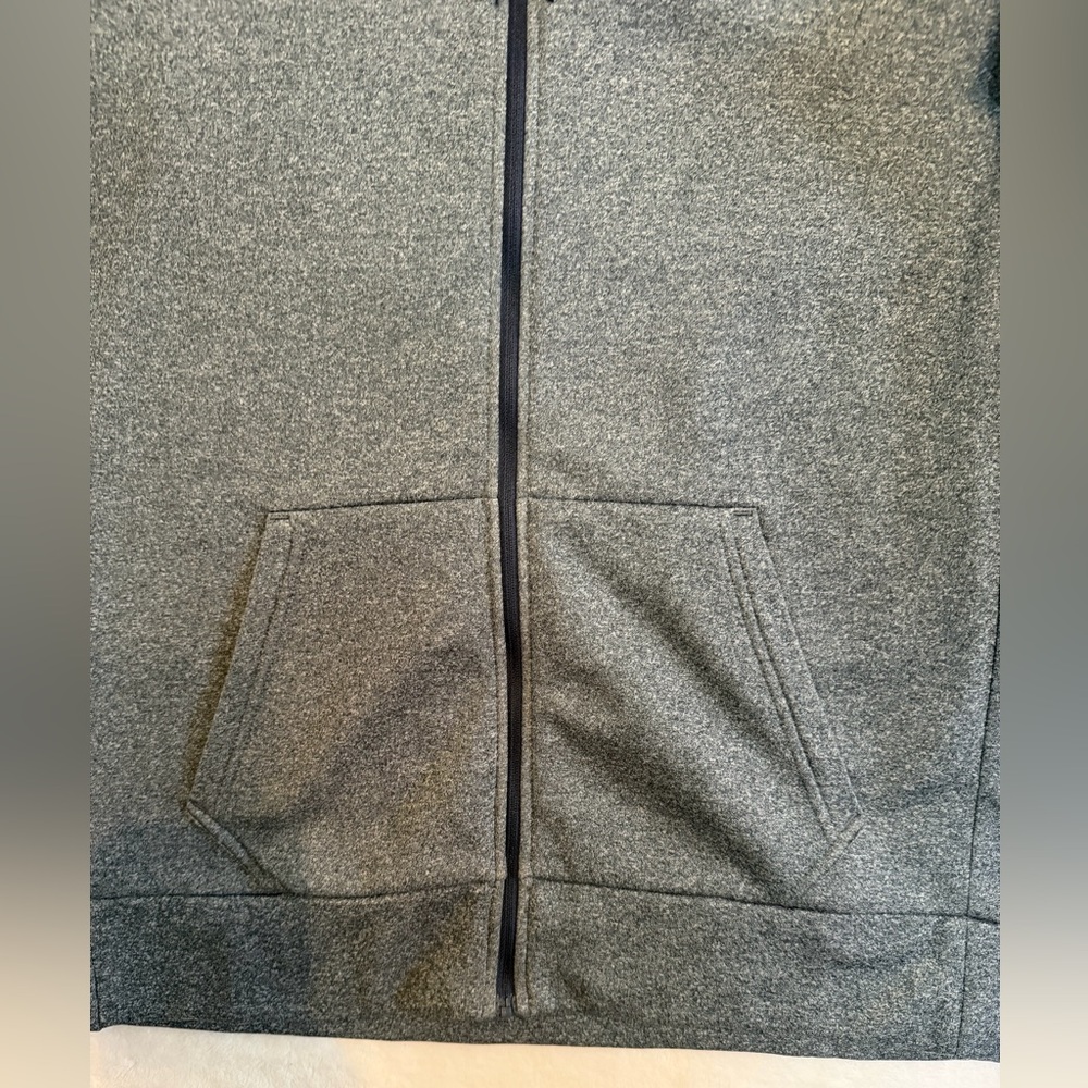 Nike Size M Dri-FIT Full Zip Hoodie Gray with Pink Swoosh Athletic Sweatshirt - Picture 4 of 13